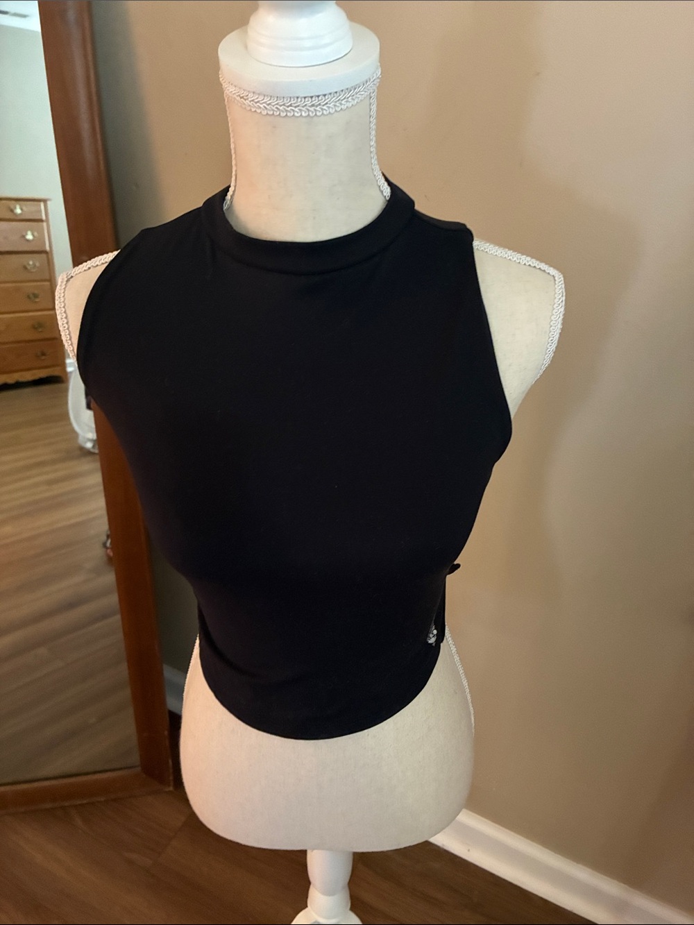 FP Movement by Free People Black High Neck Crop Tank Top